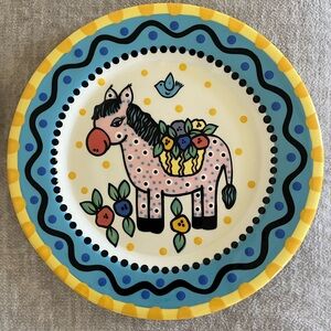 Colorful Donkey Design Dinner Plate